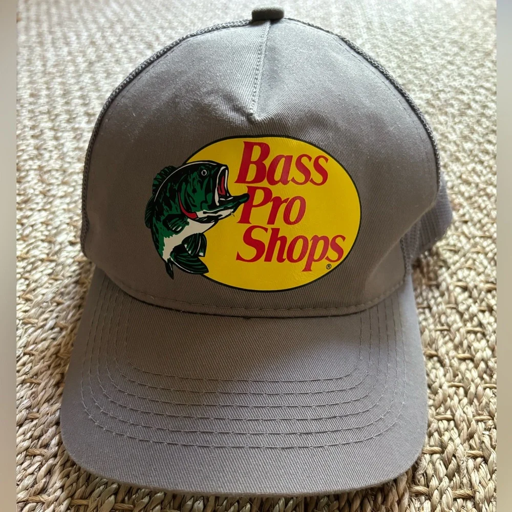 Bass Pro Shops Mesh Adjustable Trucker Hat - Khaki - Picture 2 of 10